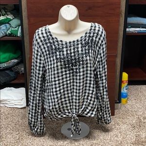 Buffalo plaid blouse